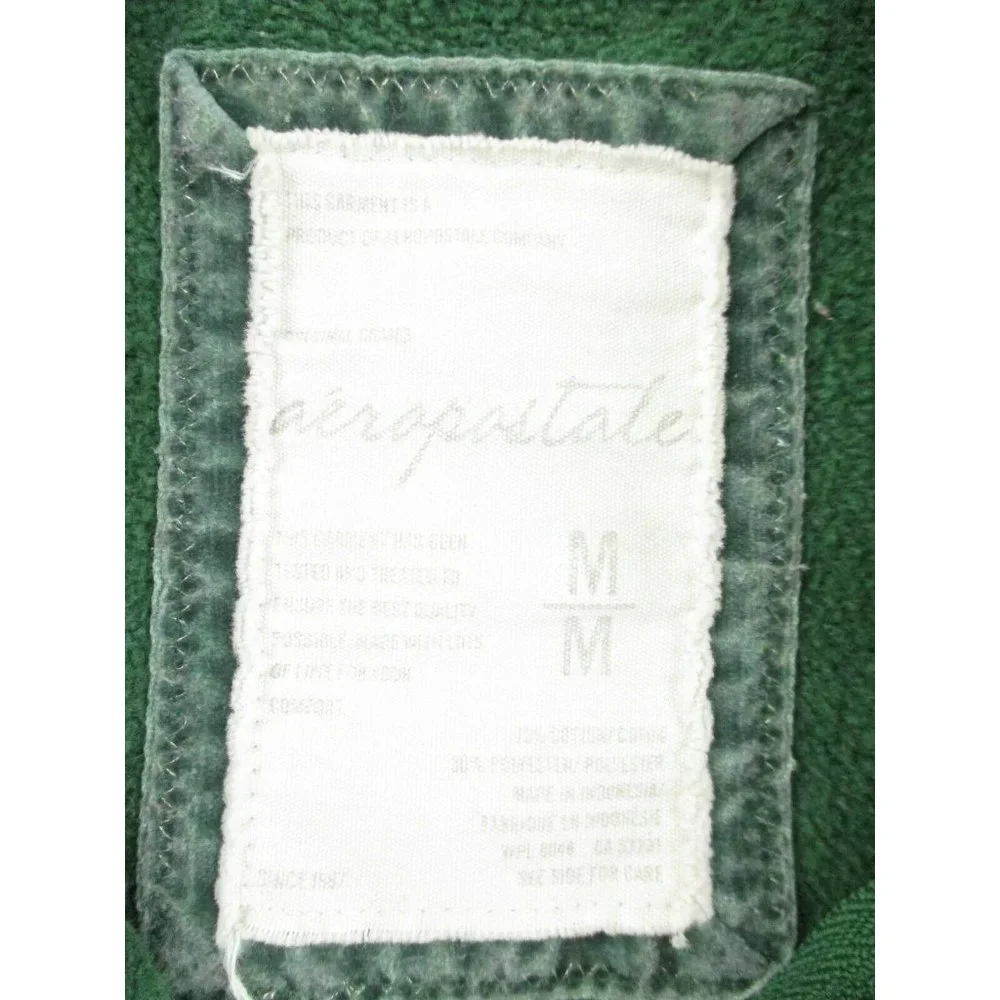 Aeropostale Sweater Hoodie Women's Medium Green Full Zip Long Sleeve - Picture 5 of 8